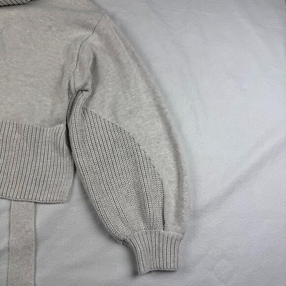 Beige Botany Light Gray Open-Back Balloon Sleeve Sweater Size S - Picture 4 of 6